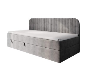 MACIUS Polsterbett 100x200 cm für Jugendzimmer, mit Bettkasten, Seitenblende abgerundet