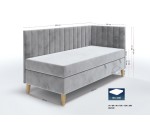 Polsterbett 80x200 cm mit Bettkasten auf Holzfüßen, Einzelbett INTARO A16 Polsterbett 80x200 cm mit Bettkasten auf Holzfüßen, Einzelbett INTARO A16