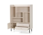 Regal mit Schubladen, Bücherregal, Sandbeige mit Struktur, GRANDE GR3