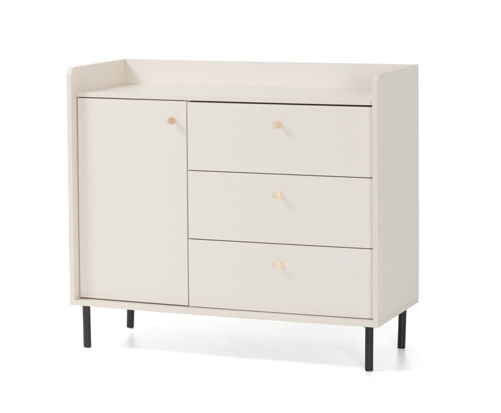 Kommode mit Schubladen für Wohnzimmer, Sandbeige mit Struktur, GRANDE GR6