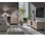 TV-Schrank, TV-Board Breite 210 cm, Sandbeige mit Struktur, GRANDE GR7