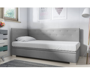 Elegantes Einzelbett 80x200 cm mit Kristall-Steppung, ohne Matratze, Eckbett PRINCESS 1R
