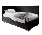 Elegantes Einzelbett 80x200 cm mit Kristallen am Kopfteil und an der Seitenblende, ohne Matratze, PRINCESS 1R Elegantes Einzelbett 80x200 cm mit Kristallen am Kopfteil und an der Seitenblende, ohne Matratze, PRINCESS 1R