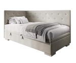 Singlebett 100x200 cm mit Kristallen am Kopfteil und an der Seitenblende, ohne Matratze, PRINCESS 1R Singlebett 100x200 cm mit Kristallen am Kopfteil und an der Seitenblende, ohne Matratze, PRINCESS 1R