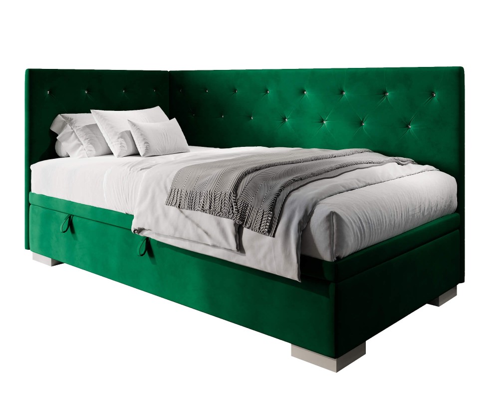 Singlebett 100x200 cm mit Kristall-Steppung, ohne Matratze, Polsterbett PRINCESS 1R Singlebett 100x200 cm mit Kristall-Steppung, ohne Matratze, Polsterbett PRINCESS 1R