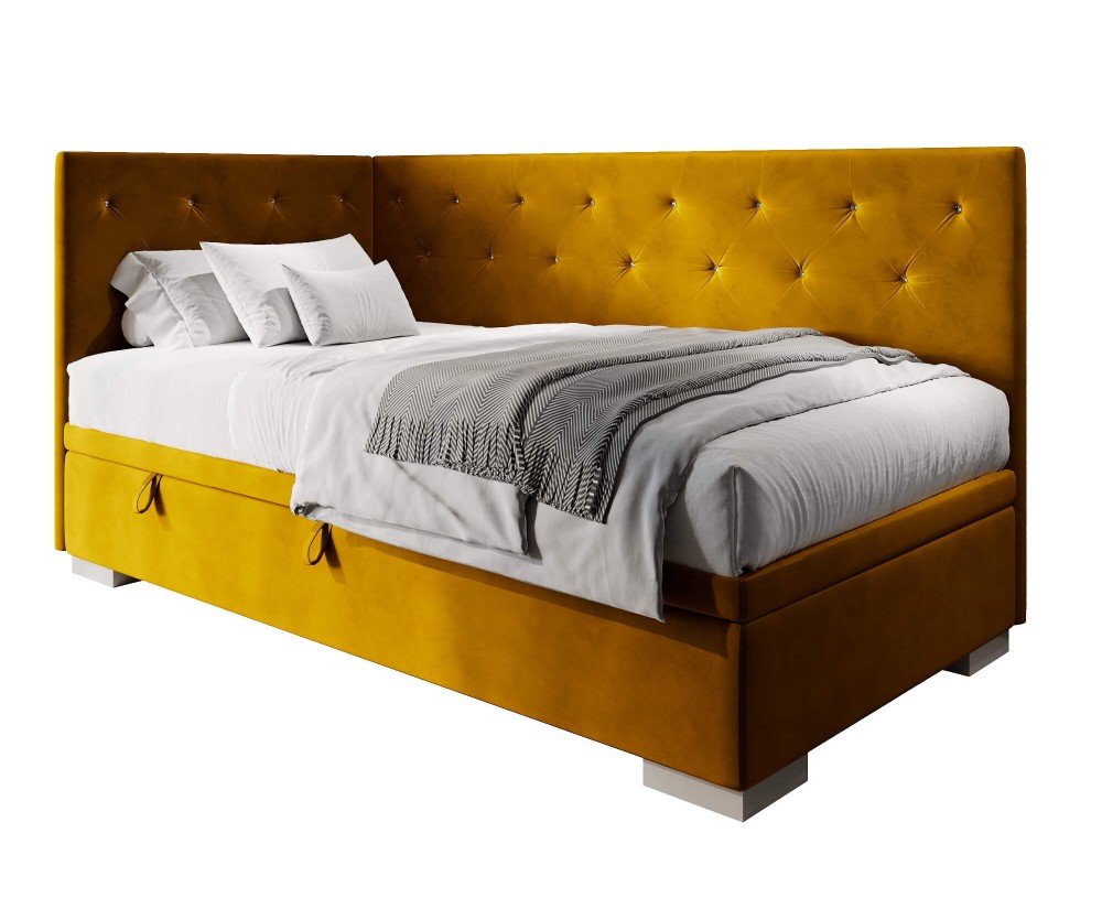 Singlebett 100x200 cm mit Kristall-Steppung, ohne Matratze, Polsterbett PRINCESS 1R Singlebett 100x200 cm mit Kristall-Steppung, ohne Matratze, Polsterbett PRINCESS 1R