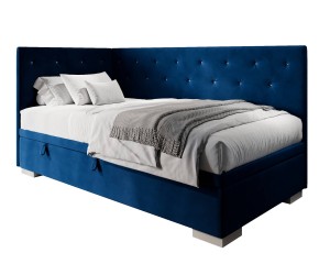Singlebett 100x200 cm mit Kristall-Steppung, ohne Matratze, Polsterbett PRINCESS 1R