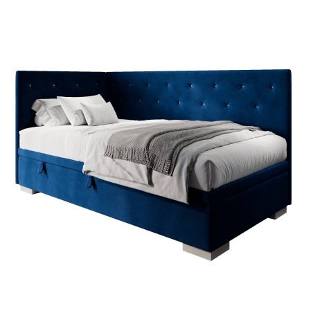 PRINCESS 1R Singlebett 100x200 cm mit Kristallen am Kopfteil und an der Seitenblende, ohne Matratze