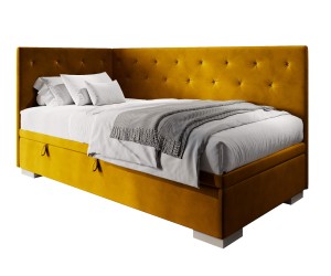 PRINCESS 1R Einzelbett 120x200 cm mit Kristallen am Kopfteil und an der Seitenblende, ohne Matratze