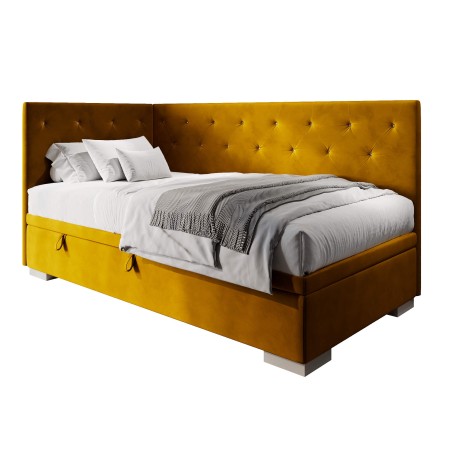 PRINCESS 1R Einzelbett 120x200 cm mit Kristallen am Kopfteil und an der Seitenblende, ohne Matratze