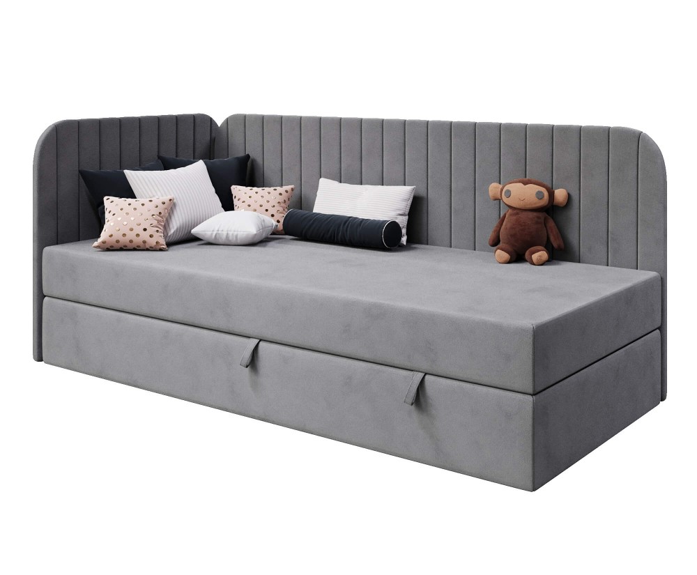 Kontinentalbett 90x200 cm mit Bettkasten, abgerundete Seitenteile, Jugendbett INTARO A28 Kontinentalbett 90x200 cm mit Bettkasten, abgerundete Seitenteile, Jugendbett INTARO A28