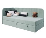 Jugendbett 120x200 cm mit Bettkasten, abgerundete Seitenteile, INTARO A28