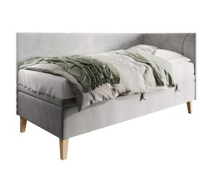 Neptun 1R Jugendbett 90x200 cm, Einzelbett mit Bettkasten, Nähte in Wellenform