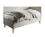 Jugendbett 90x200 cm, Einzelbett mit Bettkasten, Nähte in Wellenform, NEPTUN 1R