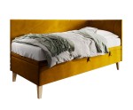 Jugendbett 90x200 cm, Einzelbett mit Bettkasten, Nähte in Wellenform, NEPTUN 1R