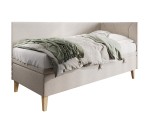 Jugendbett 90x200 cm, Einzelbett mit Bettkasten, Nähte in Wellenform, NEPTUN 1R