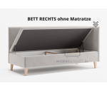 Neptun 1R Einzelbett 100x200 cm, Polsterbett mit Bettkasten, Nähte in Wellenform