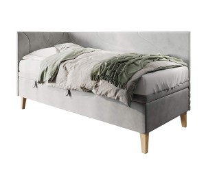 Neptun 1R Einzelbett 100x200 cm, Polsterbett mit Bettkasten, Nähte in Wellenform