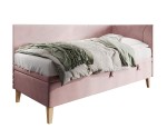Einzelbett 100x200 cm, Polsterbett mit Bettkasten, Nähte in Wellenform, NEPTUN 1R