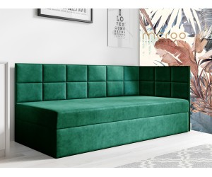 MEROO 3M Jugendbett 100x200 cm mit Bettkasten, Einzelbett mit Seitenteilen