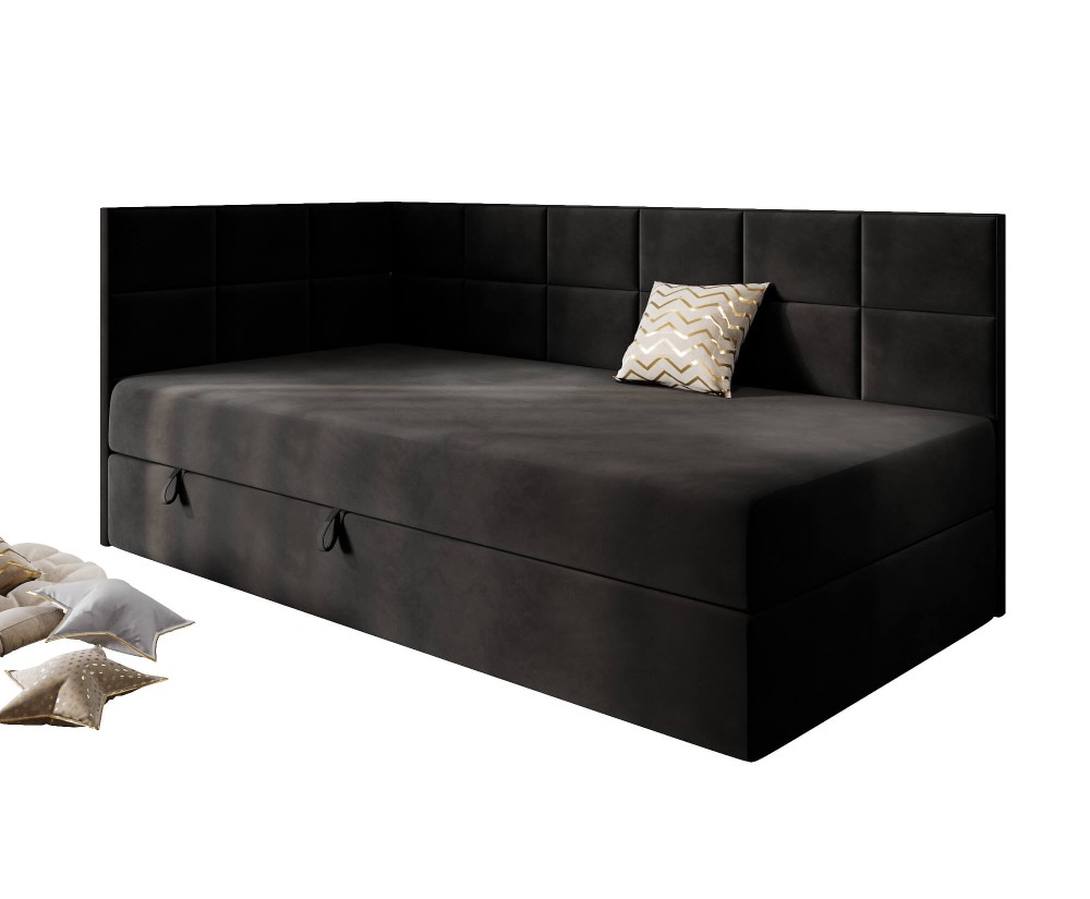 Jugendbett 100x200 cm mit Bettkasten, Einzelbett mit Seitenteilen, MEROO 3M Jugendbett 100x200 cm mit Bettkasten, Einzelbett mit Seitenteilen, MEROO 3M