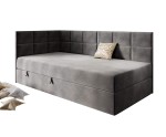 Jugendbett 100x200 cm mit Bettkasten, Einzelbett mit Seitenteilen, MEROO 3M