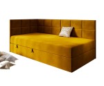 Jugendbett 100x200 cm mit Bettkasten, Einzelbett mit Seitenteilen, MEROO 3M