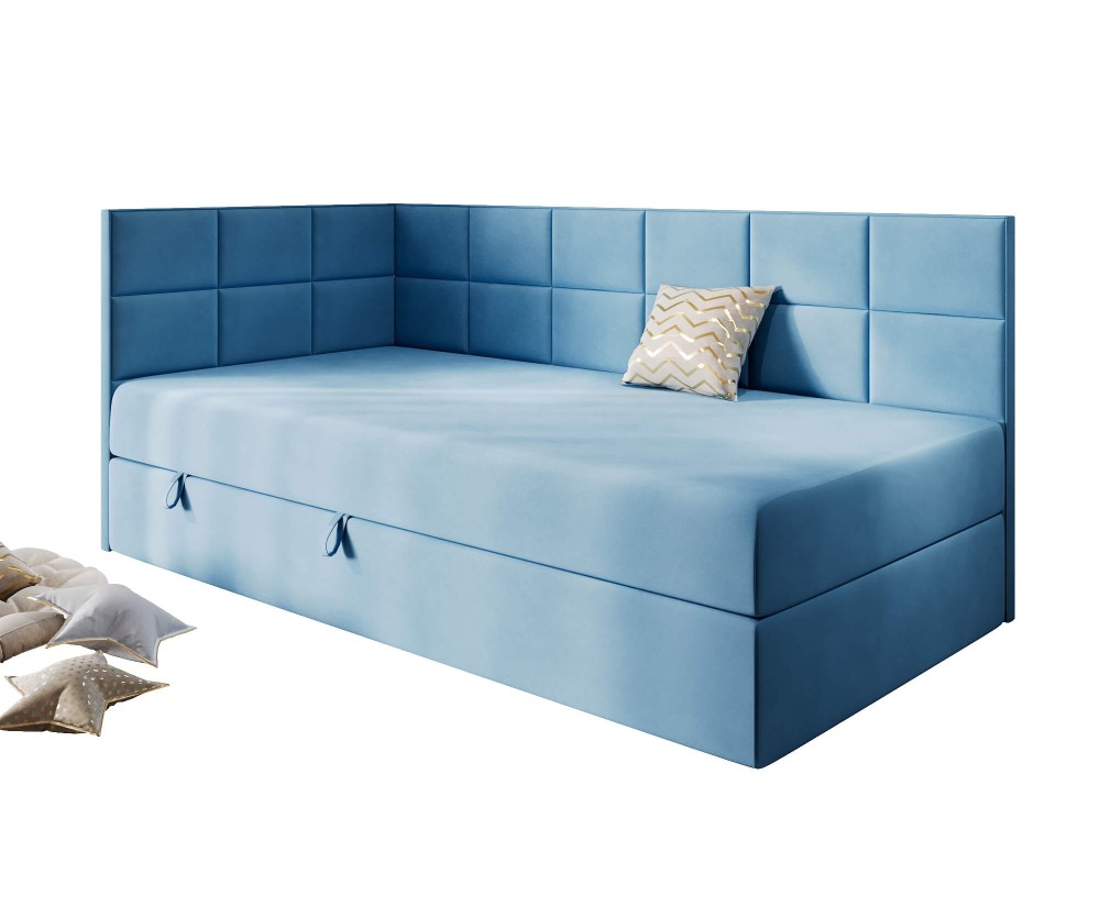 Jugendbett 100x200 cm mit Bettkasten, Einzelbett mit Seitenteilen, MEROO 3M Jugendbett 100x200 cm mit Bettkasten, Einzelbett mit Seitenteilen, MEROO 3M