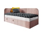 Einzelbett 80x180 cm für Kinderzimmer, Seitenblende und Kopfteil abgerundet, ANTOS 2R