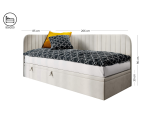 ANTOS 2R Polsterbett 80x200 cm für Jugendzimmer, Seitenblende und Kopfteil abgerundet