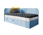 Einzelbett 90x200 cm für Jugendzimmer, Seitenblende und Kopfteil abgerundet, ANTOS 2R