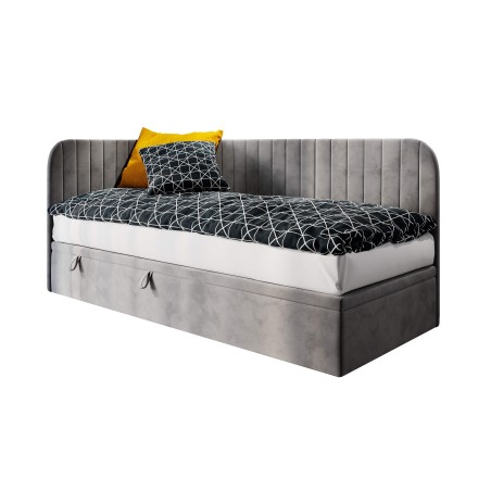 ANTOS 2R Einzelbett 90x200 cm für Jugendzimmer, Seitenblende und Kopfteil abgerundet