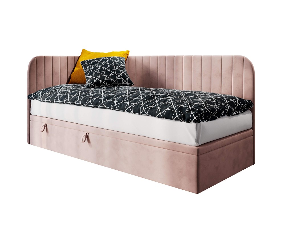 Jugendbett 100x200 cm, Seitenblende und Kopfteil abgerundet, ANTOS 2R