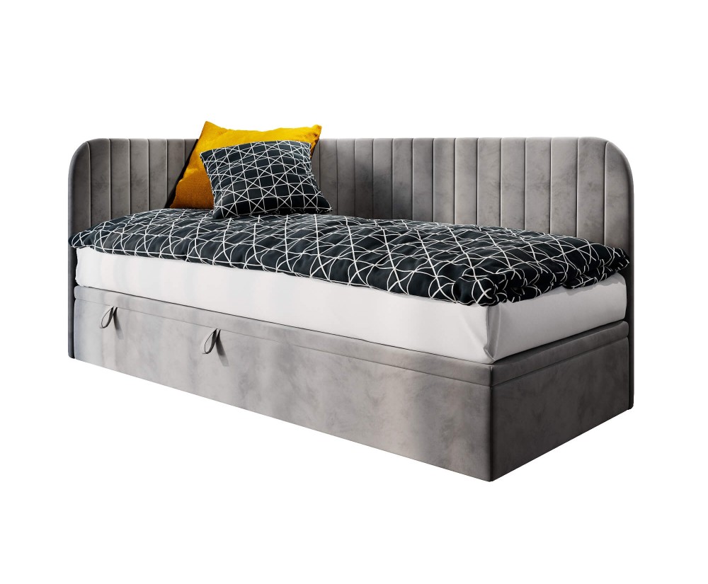 Jugendbett 100x200 cm, Seitenblende und Kopfteil abgerundet, ANTOS 2R