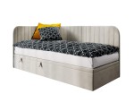 Jugendbett 100x200 cm, Seitenblende und Kopfteil abgerundet, ANTOS 2R