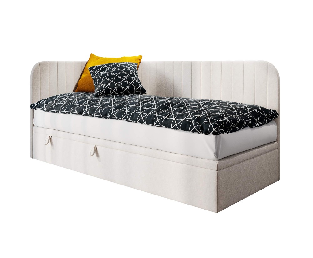 Jugendbett 100x200 cm, Seitenblende und Kopfteil abgerundet, ANTOS 2R