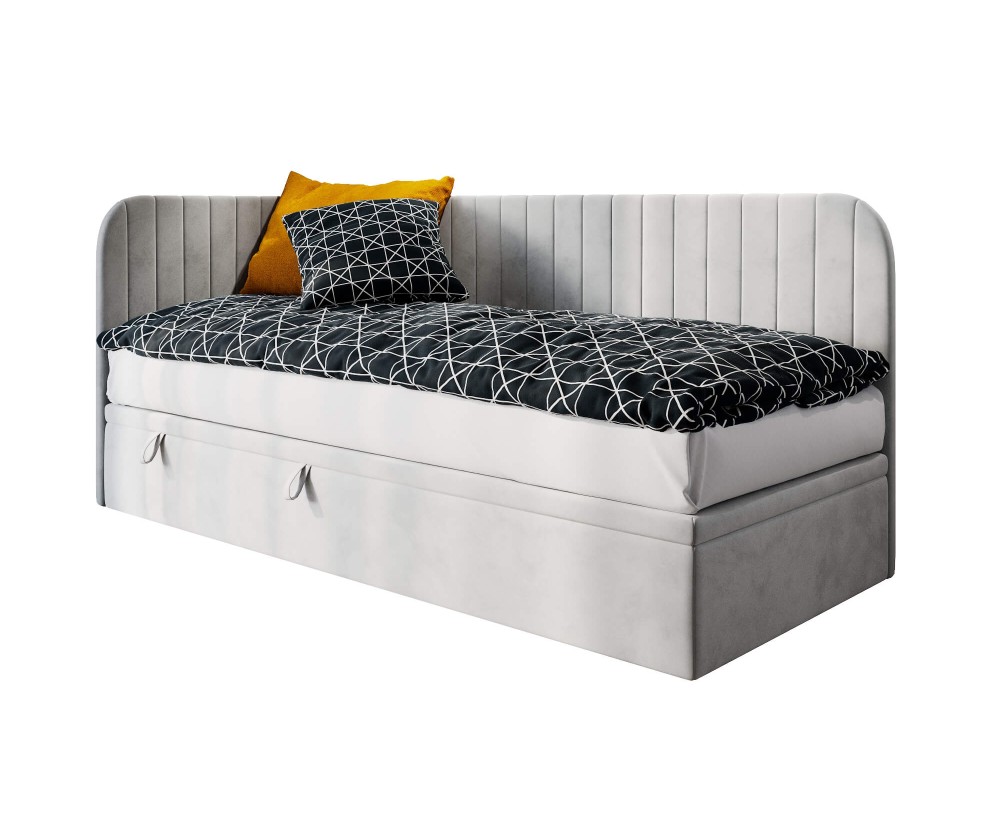 ANTOS 2R Eckbett 120x200 cm für Kinder, Seitenblende und Kopfteil abgerundet