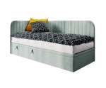 Eckbett 120x200 cm für Kinder, Seitenblende und Kopfteil abgerundet, ANTOS 2R