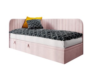 ANTOS 2R Eckbett 120x200 cm für Kinder, Seitenblende und Kopfteil abgerundet