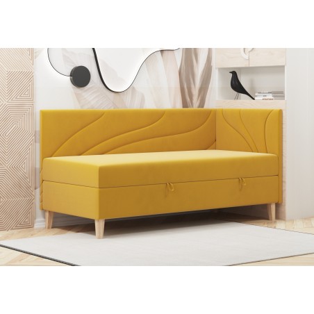 NEPTUN 2M Einzelbett 90x200 cm mit Bettkasten, Holzfüße