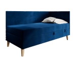 Einzelbett 90x200 cm mit Bettkasten, Holzfüße, NEPTUN 2M