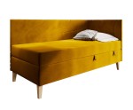 Einzelbett 90x200 cm mit Bettkasten, Holzfüße, NEPTUN 2M
