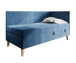 Einzelbett 90x200 cm mit Bettkasten, Holzfüße, NEPTUN 2M
