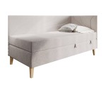 Einzelbett 90x200 cm mit Bettkasten, Holzfüße, NEPTUN 2M