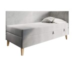 Polsterbett 100x200 cm mit Bettkasten, Holzfüße, Einzelbett NEPTUN 2M