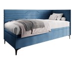 Einzelbett 80x200 cm, Jugendbett, Polsterbett mit Bettkasten, geometrisches Muster, PLAY 1R Einzelbett 80x200 cm, Jugendbett, Polsterbett mit Bettkasten, geometrisches Muster, PLAY 1R