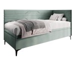 Polsterbett 90x200 cm, Jugendbett, Einzelbett mit Bettkasten, geometrisches Muster, PLAY 1R Polsterbett 90x200 cm, Jugendbett, Einzelbett mit Bettkasten, geometrisches Muster, PLAY 1R