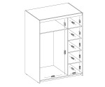 Weißer Kleiderschrank dreitürig, goldene Griffe, SELENA LUX 04