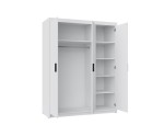 Weißer Kleiderschrank dreitürig, goldene Griffe, SELENA LUX 04