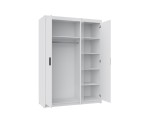 Weißer Kleiderschrank dreitürig mit Spiegel, goldene Griffe, SELENA LUX 05
